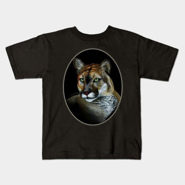 Florida Panther by Sherrie Spencer Kids T-Shirt by Sherrie Spencer Studios